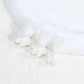 Three white acrylic bunny beads with a glossy finish for DIY bracelet jewelry making - Rabbit - Jelly White