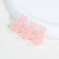Set of three translucent pink acrylic bunny beads for DIY jewelry and handmade bracelets - Rabbit - Jelly Pale Pink