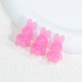 Set of three translucent pink acrylic bunny beads for DIY jewelry and crafts - Rabbit - Jelly Rose Red