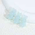 Three translucent light blue acrylic rabbit beads for DIY jewelry and hair accessories - Rabbit - Jelly Blue