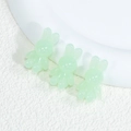 Three mint green semi-transparent acrylic rabbit beads for DIY jewelry and hair accessories - Rabbit - Jelly Green