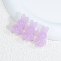 Three lavender acrylic rabbit beads for DIY jewelry making and handmade crafts - Rabbit - Jelly Purple