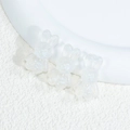 Three-piece set of white iridescent bunny acrylic beads for DIY jewelry making and crafts - Rabbit - Shimmer White