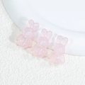 Pink pearlescent acrylic bunny beads for DIY jewelry and hair accessories crafting - Rabbit - Shimmer Pink