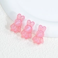 Pink translucent rabbit resin beads with fine glitter for DIY jewelry making - Rabbit - Shimmer Red