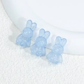 Translucent light blue acrylic rabbit beads with sparkling glitter for DIY jewelry making - Rabbit - Shimmer Blue
