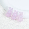 Three translucent purple acrylic rabbit beads with sparkling aurora finish for DIY jewelry - Rabbit - Shimmer Purple