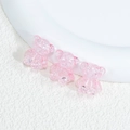 Pink translucent acrylic bear beads with ice crack texture for DIY jewelry making - Bear - Crackle Pink