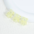 Three semi-transparent yellow acrylic bear beads with glitter for DIY jewelry making - Bear - Crackle Yellow