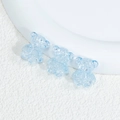 Three light blue acrylic bear beads with cracked ice texture for DIY jewelry making - Bear - Crackle Blue