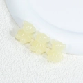 Three cream-colored matte resin bear beads for DIY jewelry and hair accessory making - Bear - Jelly Yellow