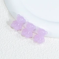 Three pieces of translucent purple acrylic bear beads for DIY handmade jewelry crafting - Bear - Jelly Purple