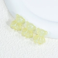 Three translucent yellow acrylic bear charms with pearl luster for DIY jewelry making - Bear - Shimmer Yellow