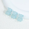 Three translucent light blue acrylic bear charms with glitter for DIY jewelry and crafts - Bear - Shimmer Blue