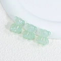 Three mint green translucent acrylic bear beads with glitter for DIY jewelry making - Bear - Shimmer Green
