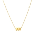 Goldene Titanstahl-Halskette mit Engelsnummer 888 und kleinem Diamant-Akzent - 888