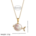 Golden clownfish pendant necklace with baroque pearl body and fine chain details - Necklace / Gold Regular Fish