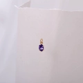 Oval purple birthstone pendant in a gold-plated four-prong setting for DIY jewelry - February Birthstone Pendant