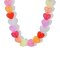 Collar de cuentas de corazón de resina de colores con textura de azúcar multicolor - Multicolor