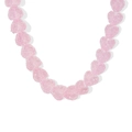 Encantador collar de corazón de resina rosa estilo caramelo con acabado mate y purpurina - Rosa