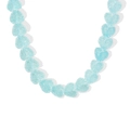 Lindo collar de resina azul claro en forma de corazón con brillo radiante - Azul