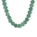 Collar de resina en forma de corazón verde esmeralda con cristales brillantes y base metálica - Verde Oscuro