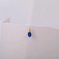 Colgante ovalado de circón azul oscuro con engaste de acero al titanio dorado para collar - Colgante de Piedra de Nacimiento de Septiembre