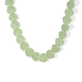 Collar de corazón lindo con cuentas de resina verde claro y textura de cristal de azúcar - Verde claro