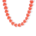 Collar de cuentas de colores con corazones de resina roja esmerilada estilo caramelo - Naranja