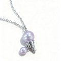 Creative ice cream necklace with light purple pearls and silver plated chain - Round Pearl Purple Ice Cream Necklace (Artificial Pearl) (6)