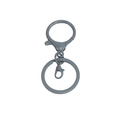 Grey matte metal alloy lobster clasp set with round spring ring for DIY keychains - Round Ring and Small Lobster Clasp Three-piece Set / Gray