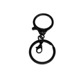 Matte black alloy swivel lobster clasp and flat split key ring DIY accessory set - Round Ring and Small Lobster Clasp Three-piece Set / Black