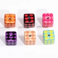 Set of 6 checkered argyle pattern cubic acrylic beads for DIY jewelry making and crafts - Argyle Cube / Random Color