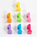 Bunte Acrylperlen Zahl 1 in verschiedenen hellen Farben für DIY Schlüsselanhänger - Nummer 1 (Zufällige Farbe)