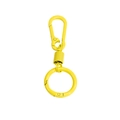 Bright yellow metal spring keychain hook with U-shaped carabiner and round ring - Carabiner And Spring And Key Ring / Yellow