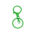 Green alloy lobster clasp with spring ring keychain DIY accessory in painted finish - Round Ring and Small Lobster Clasp Three-piece Set / Verdant