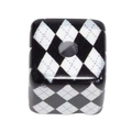Classic black and white argyle pattern square spacer bead for DIY jewelry making - Argyle Cube / White