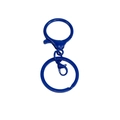 Vibrant blue lacquered alloy lobster clasp and round key ring jewelry DIY accessory - Round Ring and Small Lobster Clasp Three-piece Set / Sapphire Blue