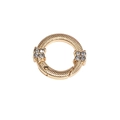 Fibbia a molla rotonda dorata con trama zigrinata e strass quadrati incastonati - Oro KC