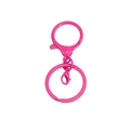 Rose pink matte lobster clasp with spring ring keychain DIY jewelry hardware set - Round Ring and Small Lobster Clasp Three-piece Set / Rose Red