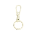 Off-white spring key hook with u-shape clasp and round ring for DIY bag accessories - Carabiner And Spring And Key Ring / Beige