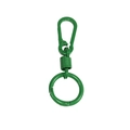 Grass green macaron color spring keychain with U-shaped carabiner and metal ring hook - Carabiner And Spring And Key Ring / Dark Green
