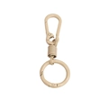 Tactical sand-colored metal spring keychain with U-shaped carabiner for DIY bag pendant - Carabiner And Spring And Key Ring / Milk Tea