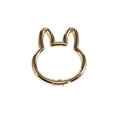 Golden rabbit shaped metal spring ring clasp for DIY keychains and bags - KC Gold