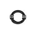 Anello a molla rotondo nero con strass di cristallo per portachiavi fai-da-te - Nero