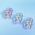 Perles sapin de Noël acrylique mauve irisées avec pois colorés pour bijoux DIY - Sapin de Noël transparent peint à la main / Mauve Clair