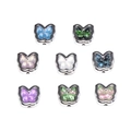 DIY butterfly bead set with colorful oil painting resin inlay and silver metal finish - Butterfly Shape (Random Color)
