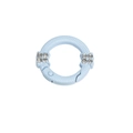 Chiusura a molla rotonda celeste con strass di cristallo e trama a serpente - Blu Denim