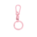 Pink macaron spring keychain with carabiner hook and metal ring accessory for bags - Carabiner And Spring And Key Ring / Pink