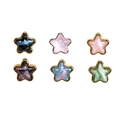 Star-shaped beads with oil painting galaxy texture and metallic borders for DIY jewelry making - Star Shape (Random Color)